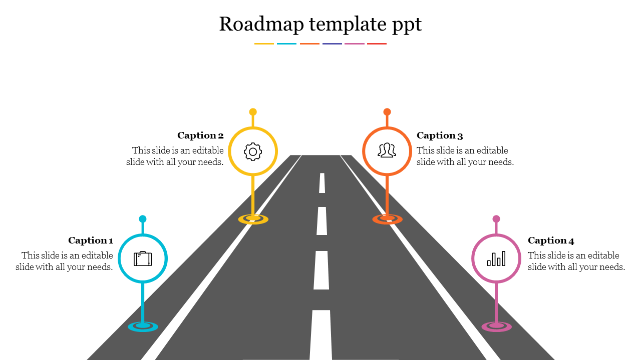 roadmap template free ppt